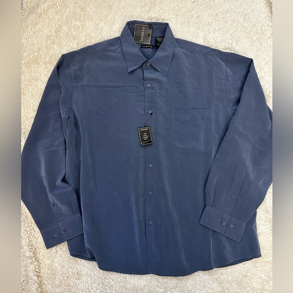 NWT  George mens suede micro fiber shirt size 2 XL(50/52)